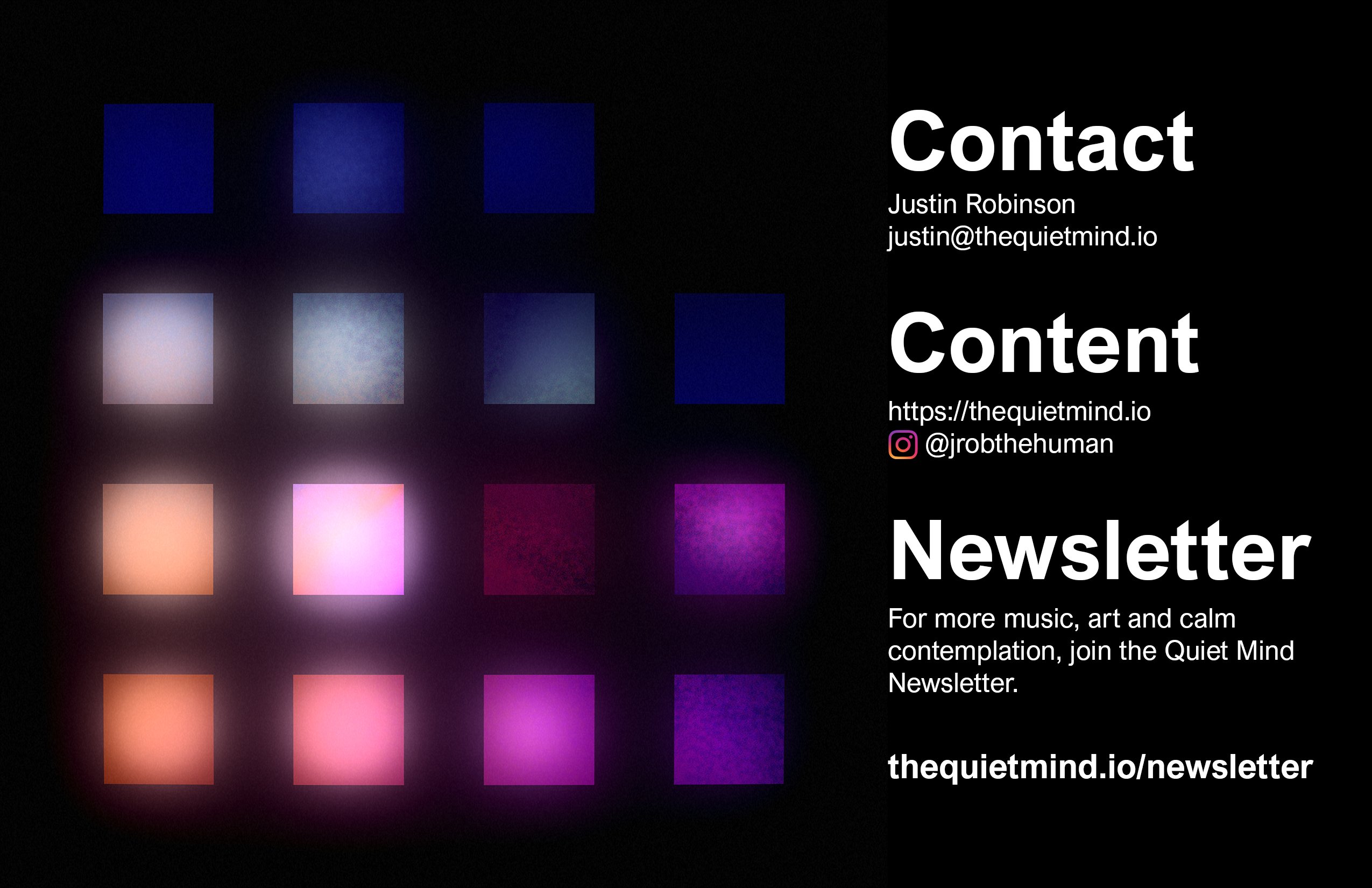 Artist handout back — artist biography and contact information