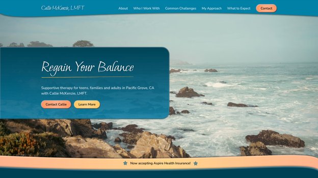 Screenshot of Callie McKenzie, LMFT's webpage.