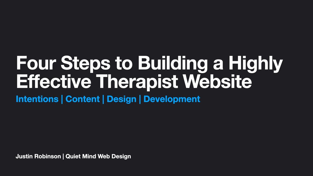 Four Steps to Building a Highly Effective Therapist Website