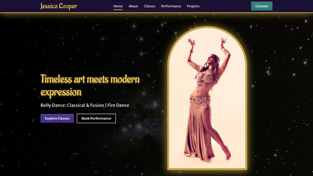 Screenshot of Jessica Cooper Dance's webpage.